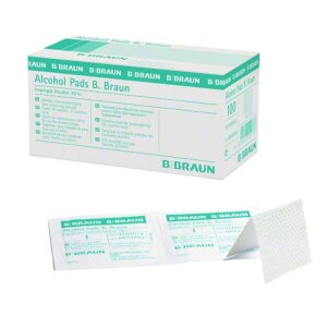 Alcohol pads for skin cleaning 32 x 67 mm, 100 pieces